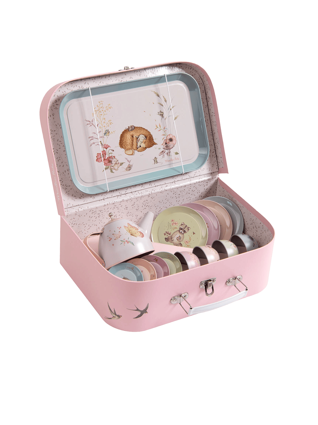 Metalowy zestaw do herbaty w kuferku Moulin Roty BÉBÉ Concept 