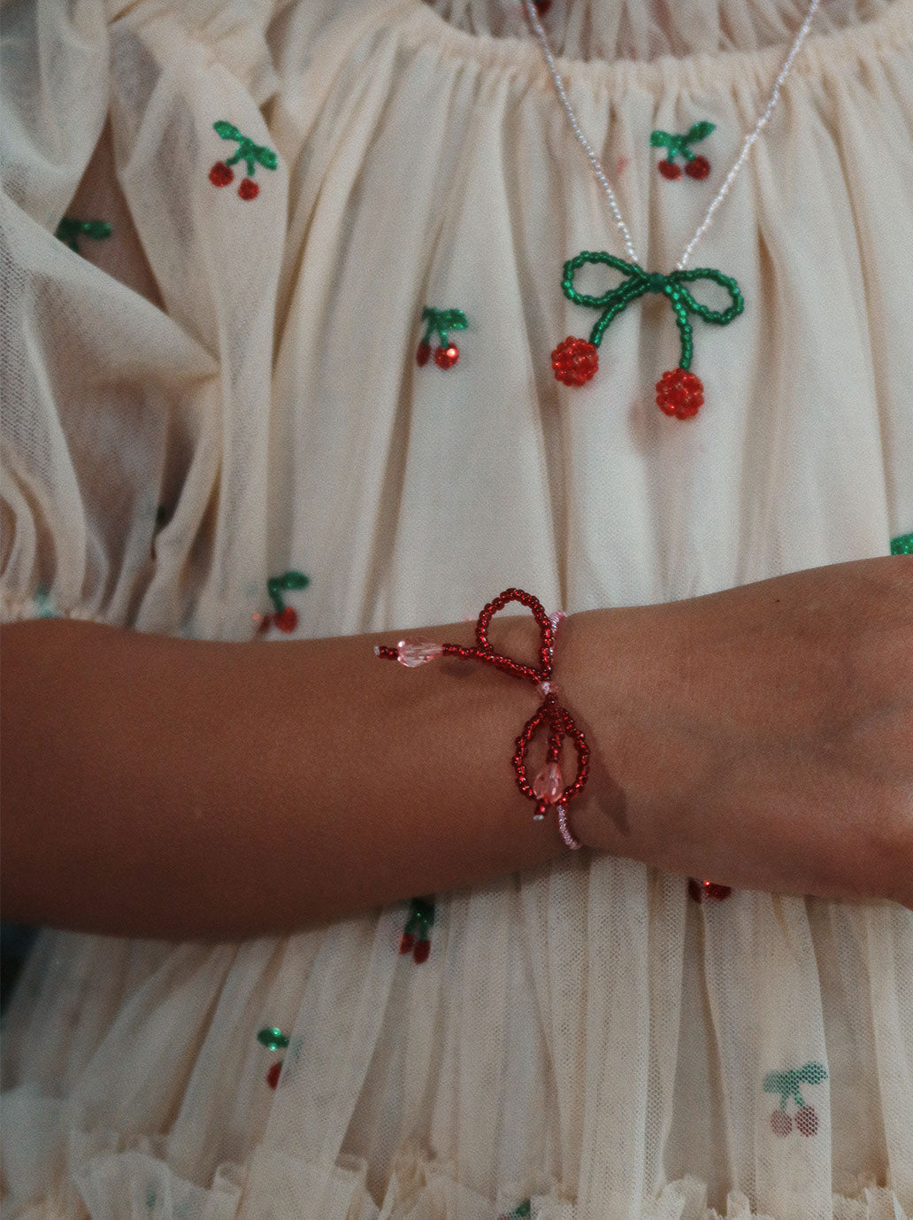 Zestaw biżuterii dziecięcej Pearly necklace &amp; bracelet Konges Slojd BÉBÉ Concept 