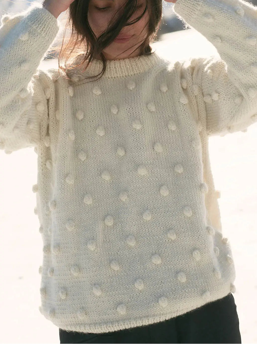 Sweter damski z wełny merino Popcorn Mille Family BEBE Concept 