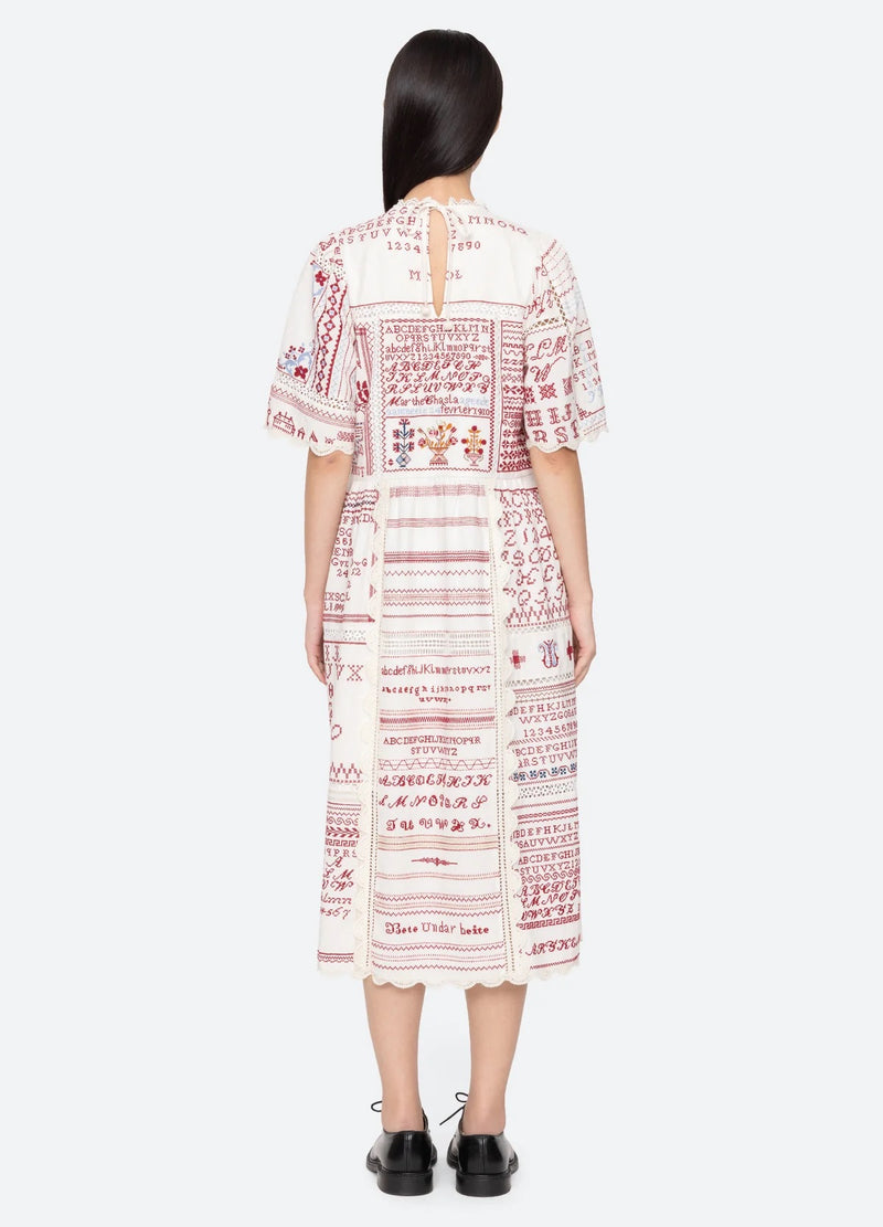 Kit embroidery midi dress
