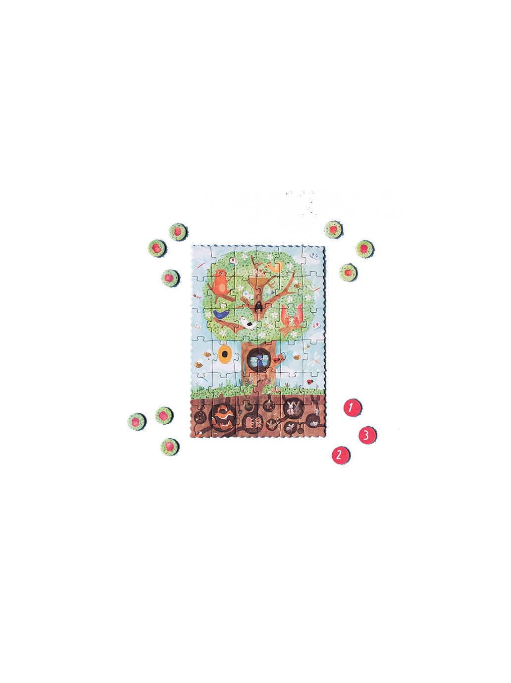 Puzzle kieszonkowe z grą obserwacyjną Jabłonka Londji BÉBÉ Concept 