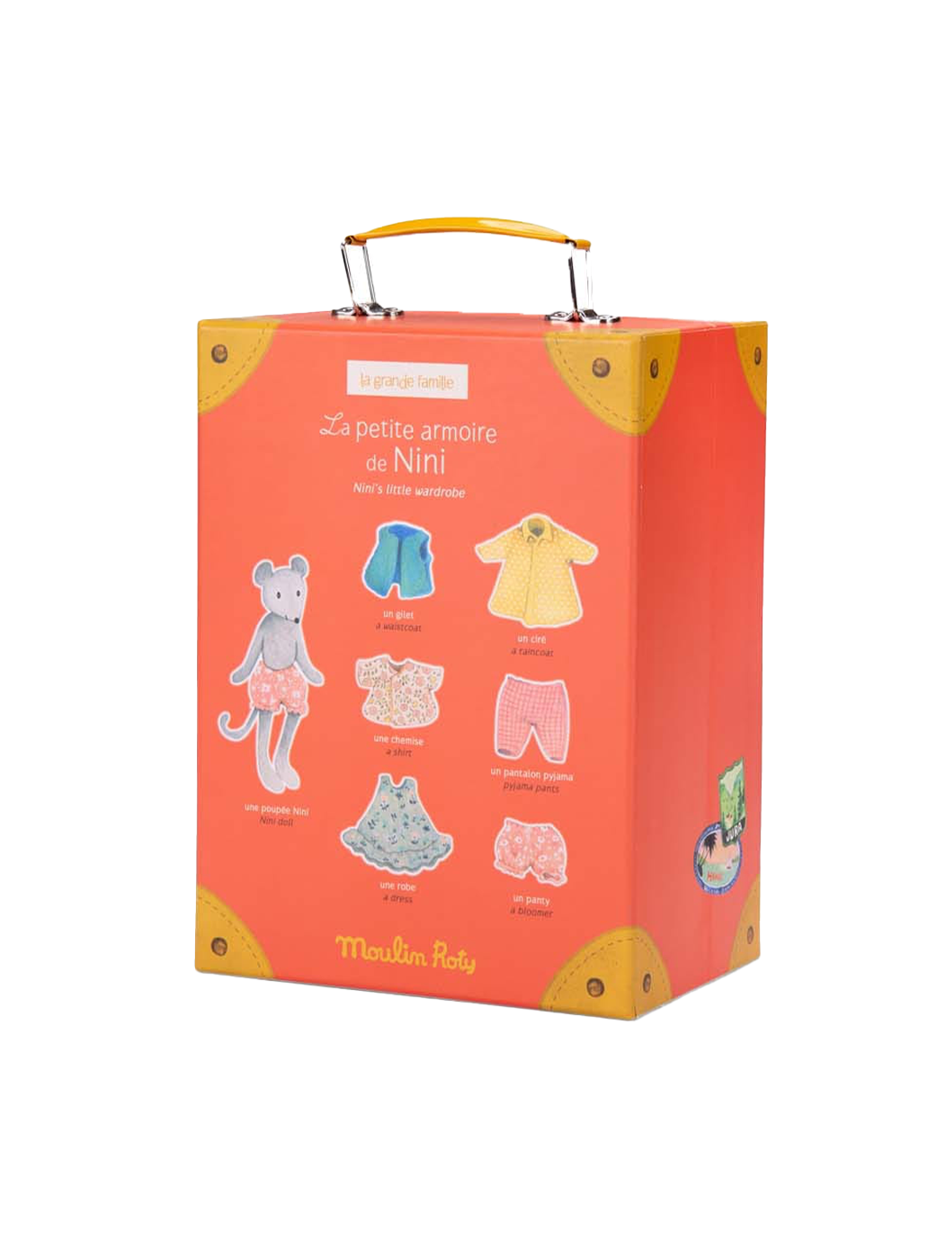 Walizka z garderobą i przytulanką Moulin Roty BÉBÉ Concept 