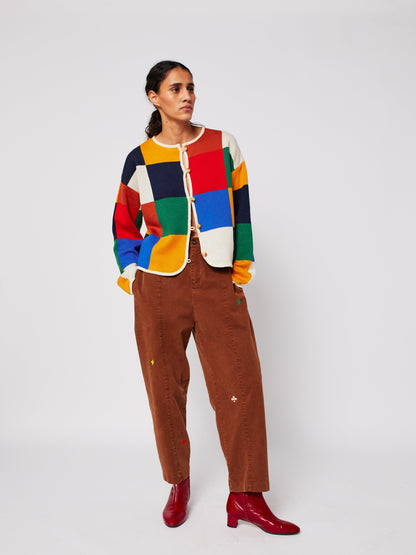 Multicolor Check buttoned cardigan Bobo Choses BÉBÉ Concept 