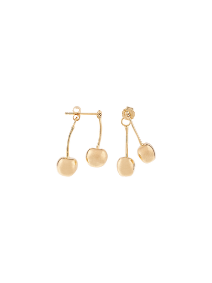 Złoty kolczyk Single French Cherries Stud Anna + Nina BÉBÉ Concept 