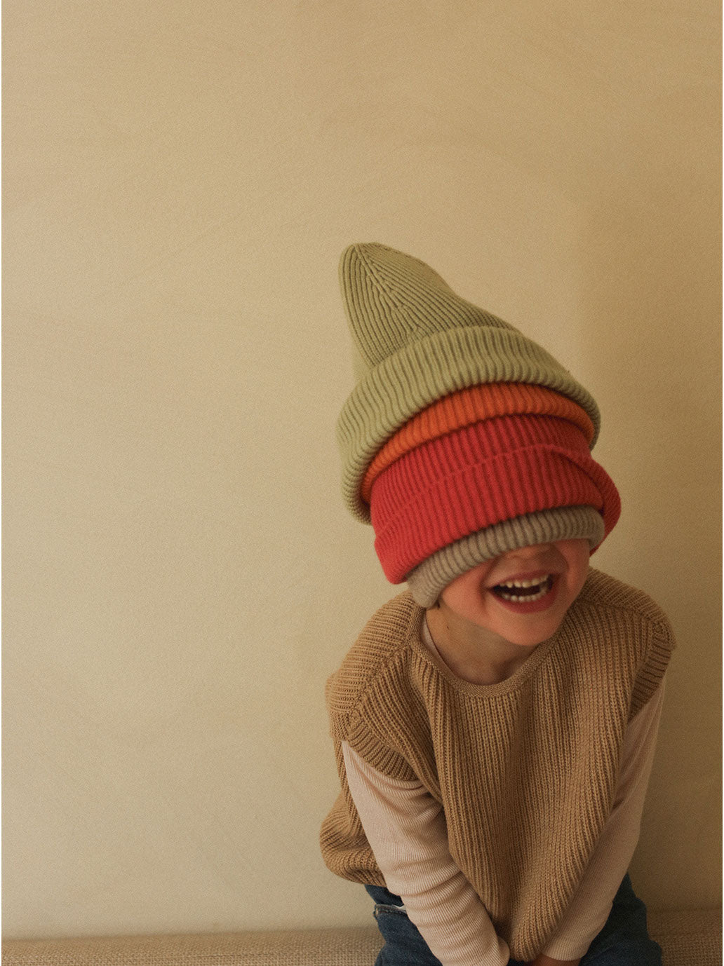 Całoroczna czapka merino Fonzie Beanie Hvid BÉBÉ Concept 