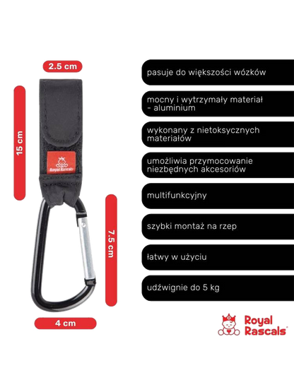 Karabińczyki do wózka 2 szt Royal Rascals BÉBÉ Concept