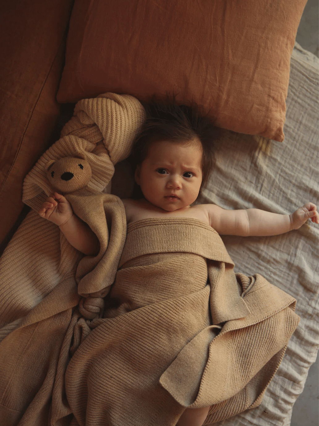 Kocyk z wełny merino Gust Hvid BÉBÉ Concept 