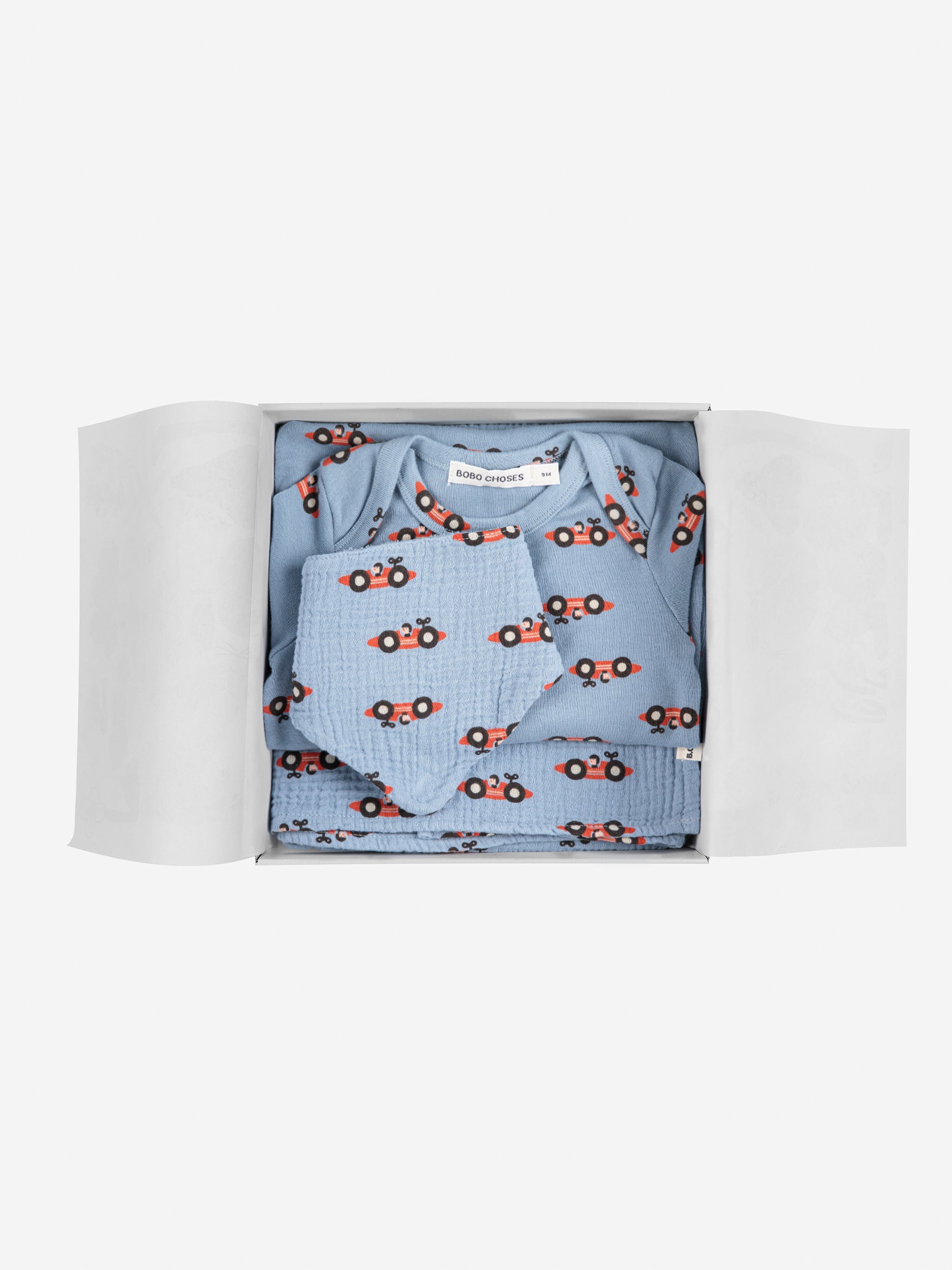 Racing Car all over gift set Baby Bobo Choses BÉBÉ Concept 