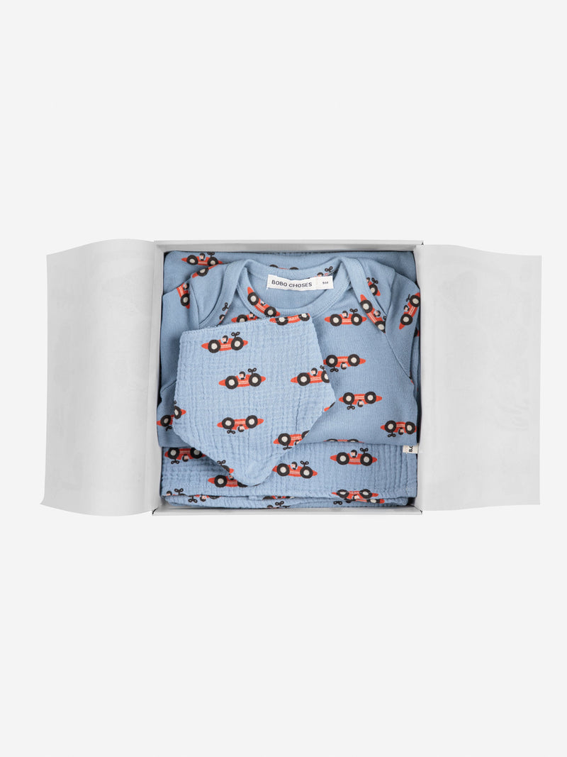 Racing Car all over gift set Baby Bobo Choses BÉBÉ Concept 