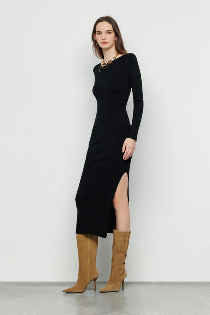 OUTLET Sukienka midi z odkrytymi plecami  | rozm. XS bébé concept BÉBÉ Concept 