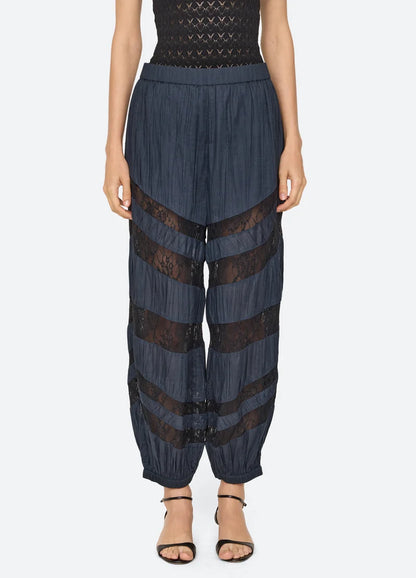 Margaret Solid Balloon Pants BLUE