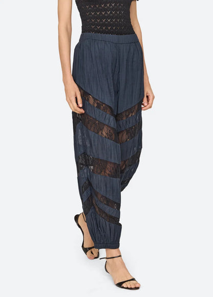 Margaret Solid Balloon Pants BLUE