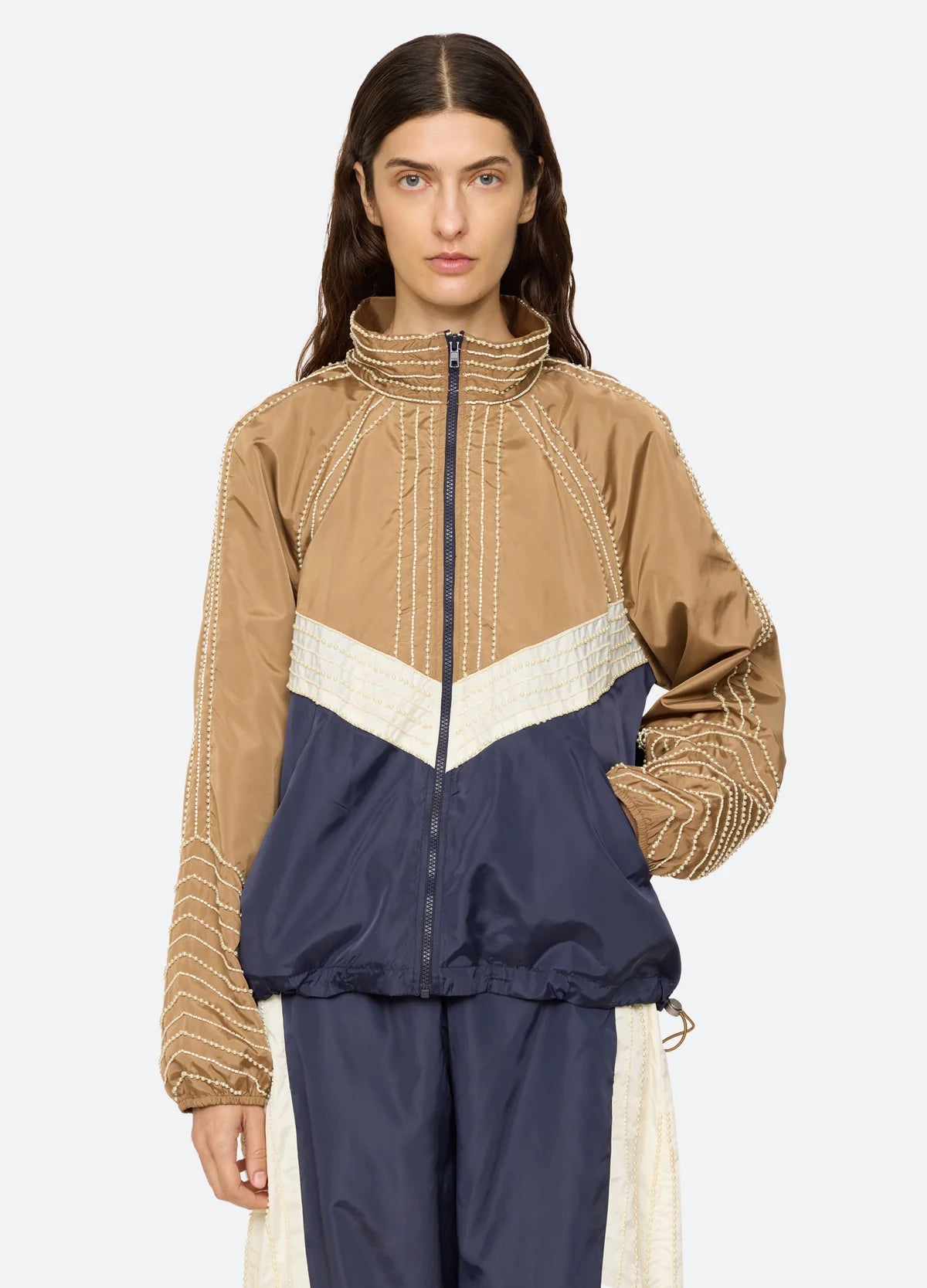 Quinn Embroidered Beaded Windbreaker MULTI