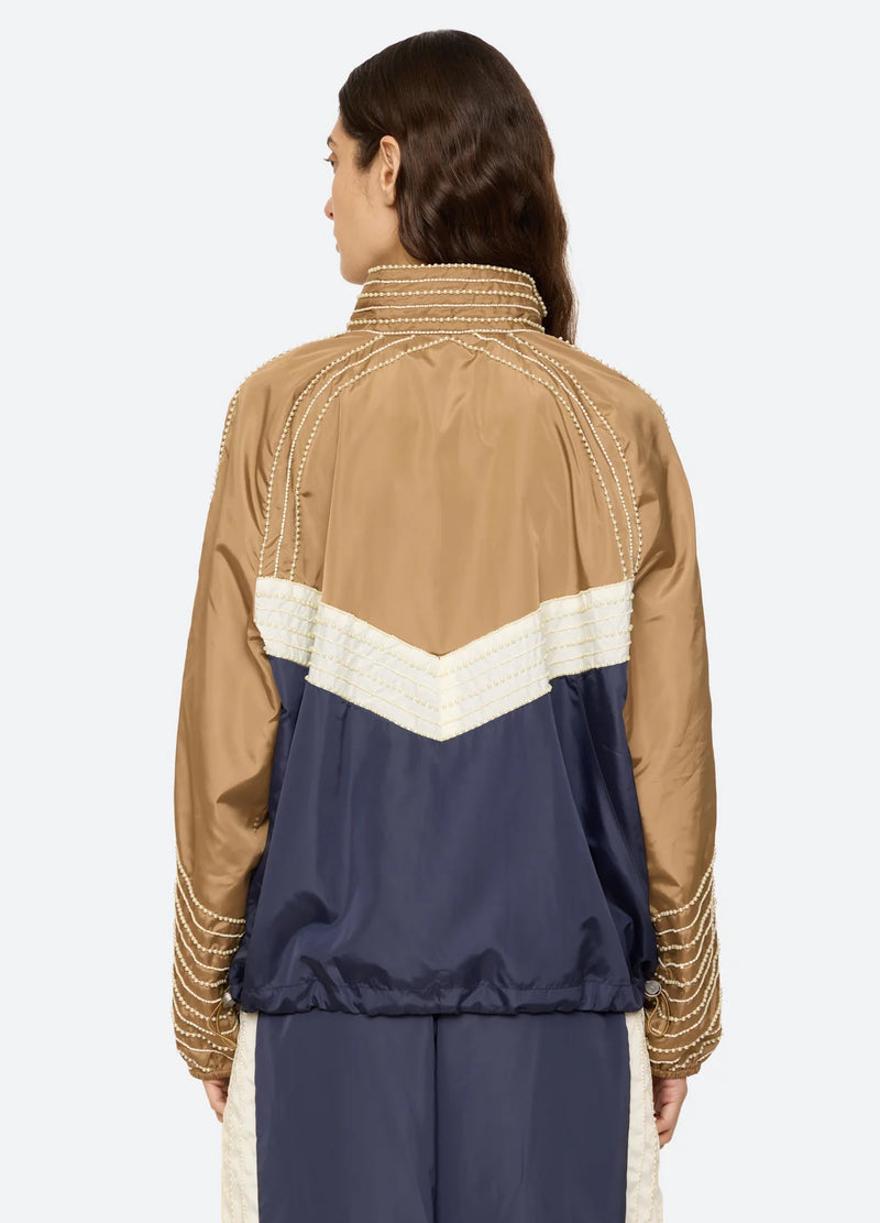 Quinn Embroidered Beaded Windbreaker