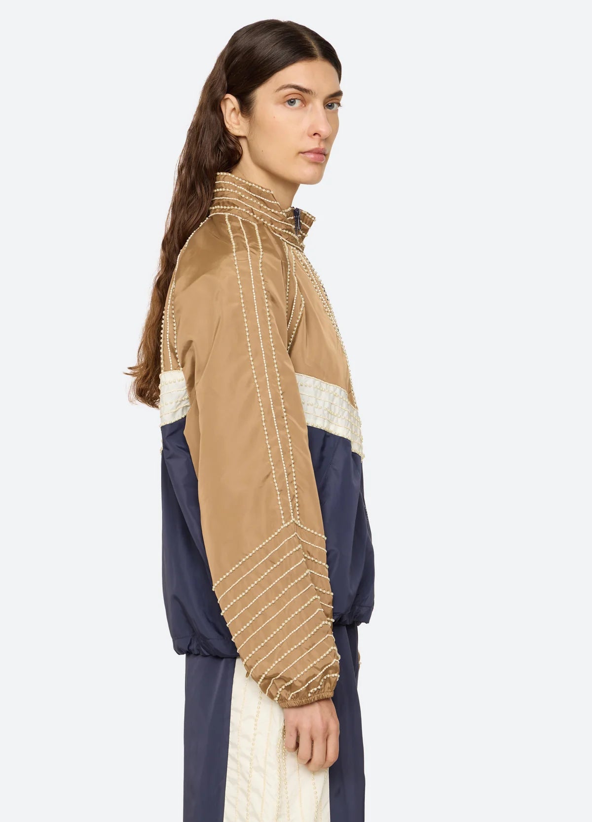 Quinn Embroidered Beaded Windbreaker