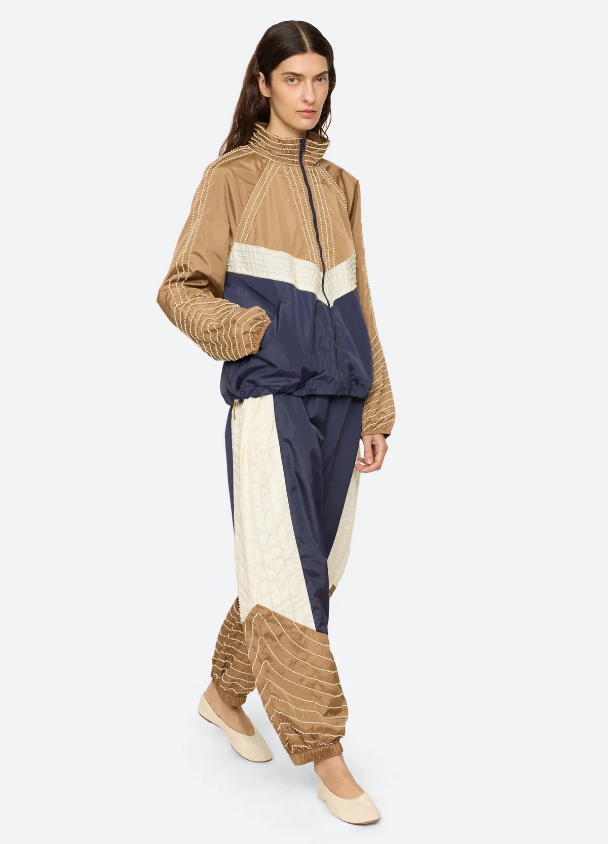 Quinn Embroidered Beaded Windbreaker