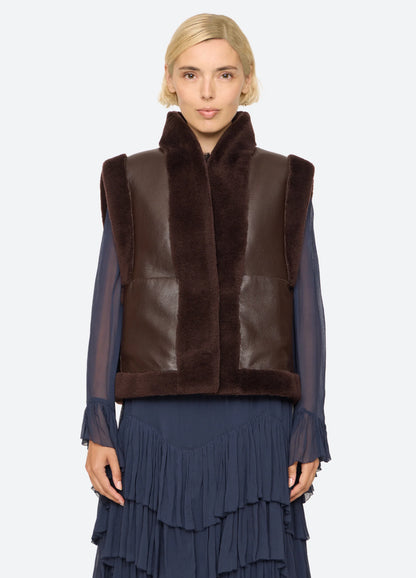 Annie Reversible Vest BROWN