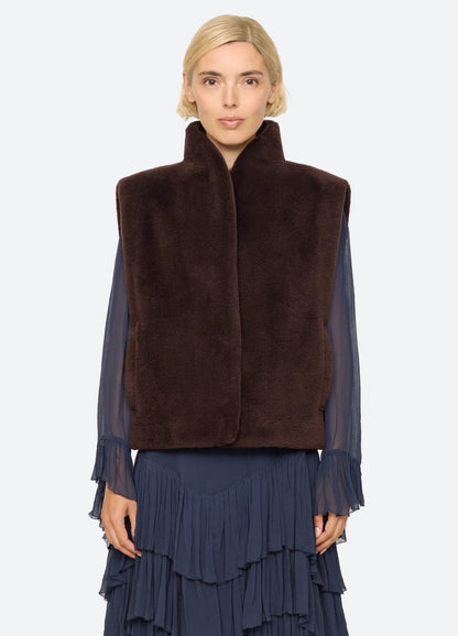 Annie Reversible Vest BROWN