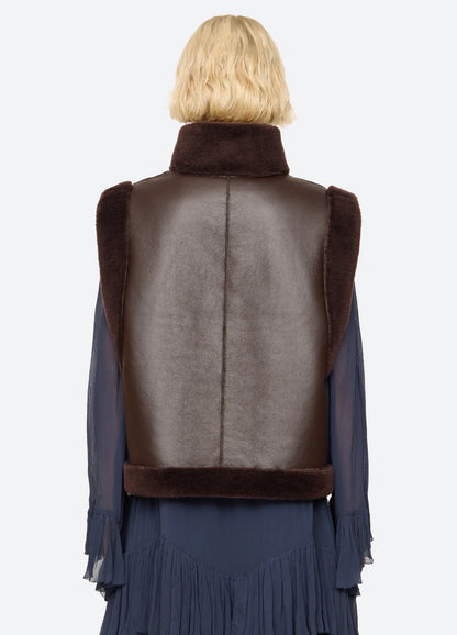 Annie Reversible Vest BROWN