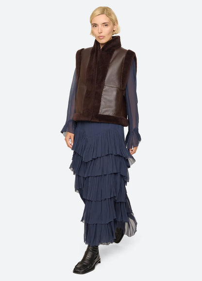 Annie Reversible Vest BROWN