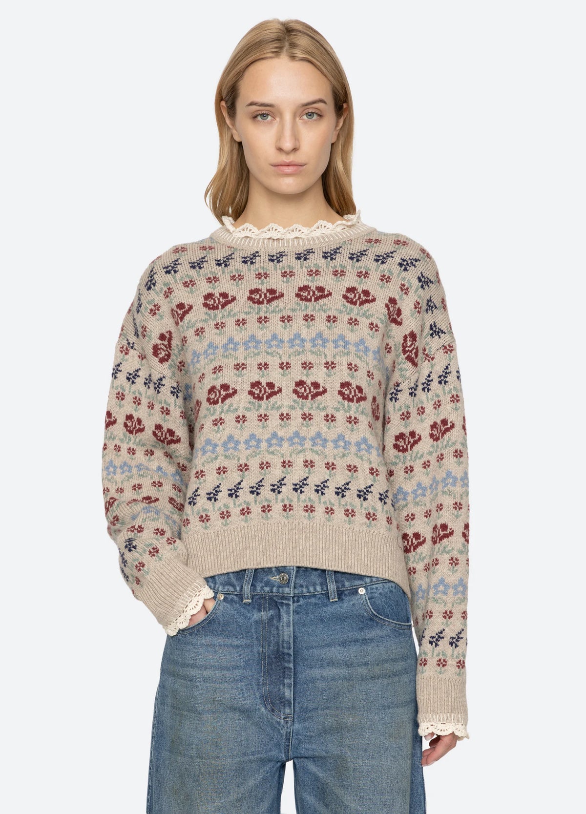 Preston Knit Crew Neck Sweater CREAM