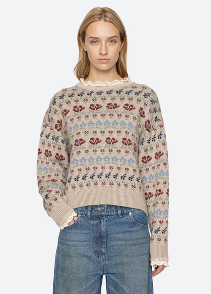 Preston Knit Crew Neck Sweater CREAM