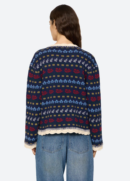 Preston Knit Tie Front Cardigan NAVY