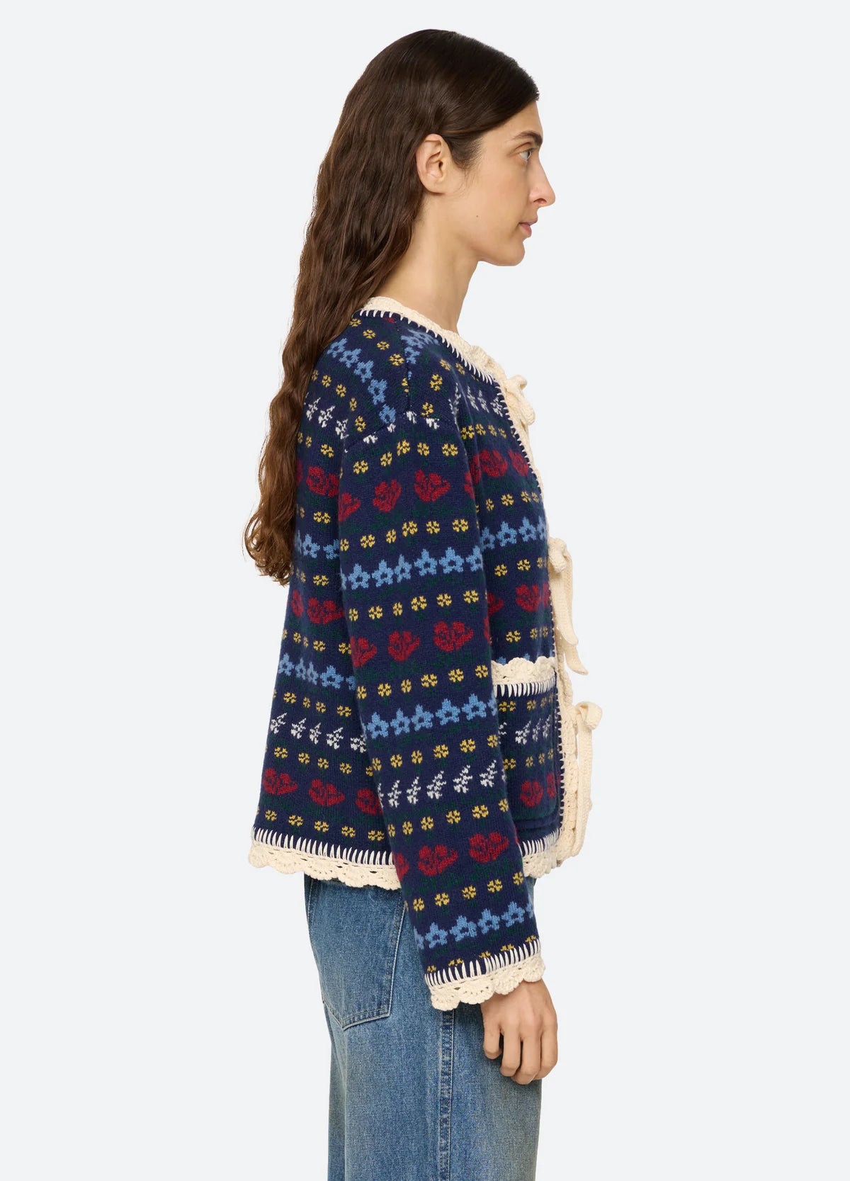 Preston Knit Tie Front Cardigan NAVY