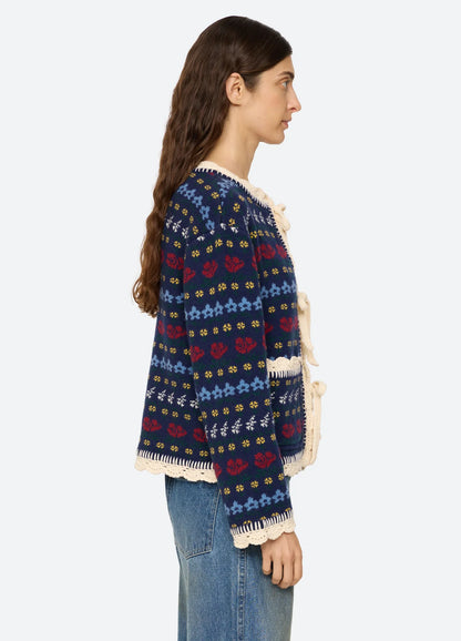Preston Knit Tie Front Cardigan NAVY