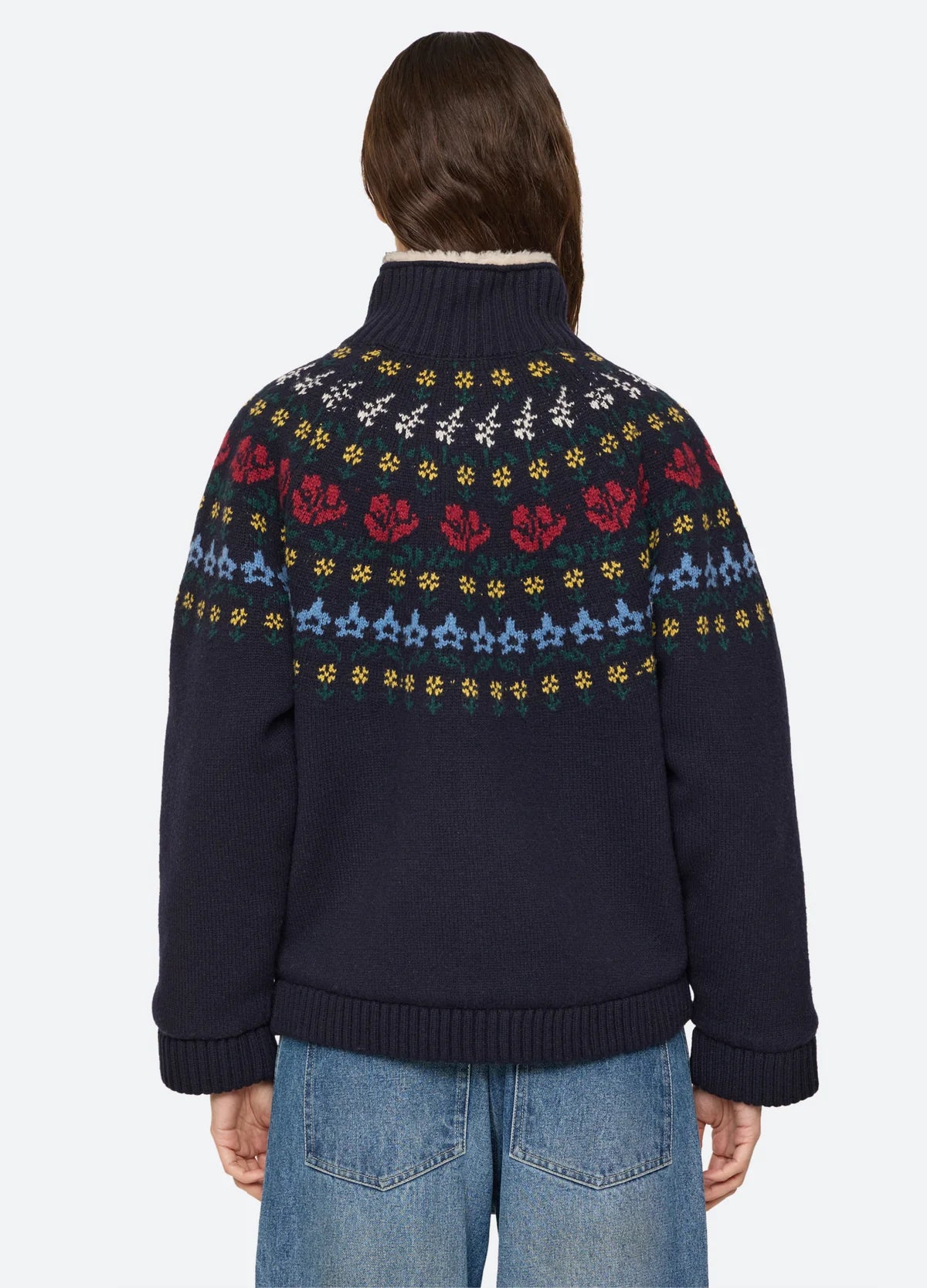 Preston Knit Sherpa Lined Jacket NAVY