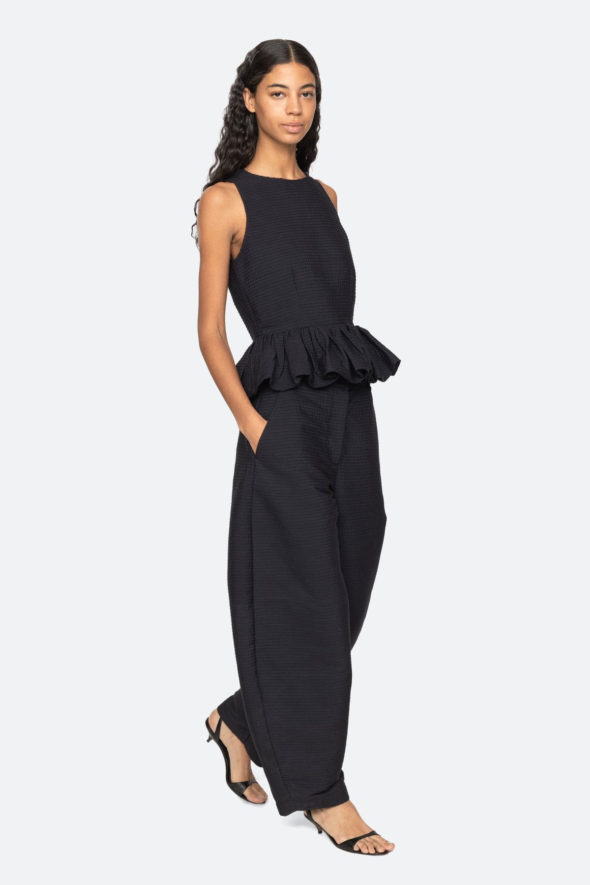 Roni Solid Boat Neck Top BLACK