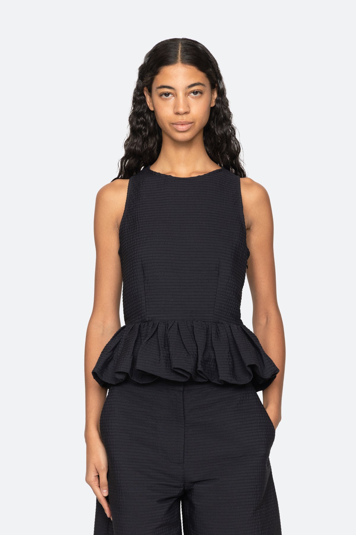 Roni Solid Boat Neck Top BLACK