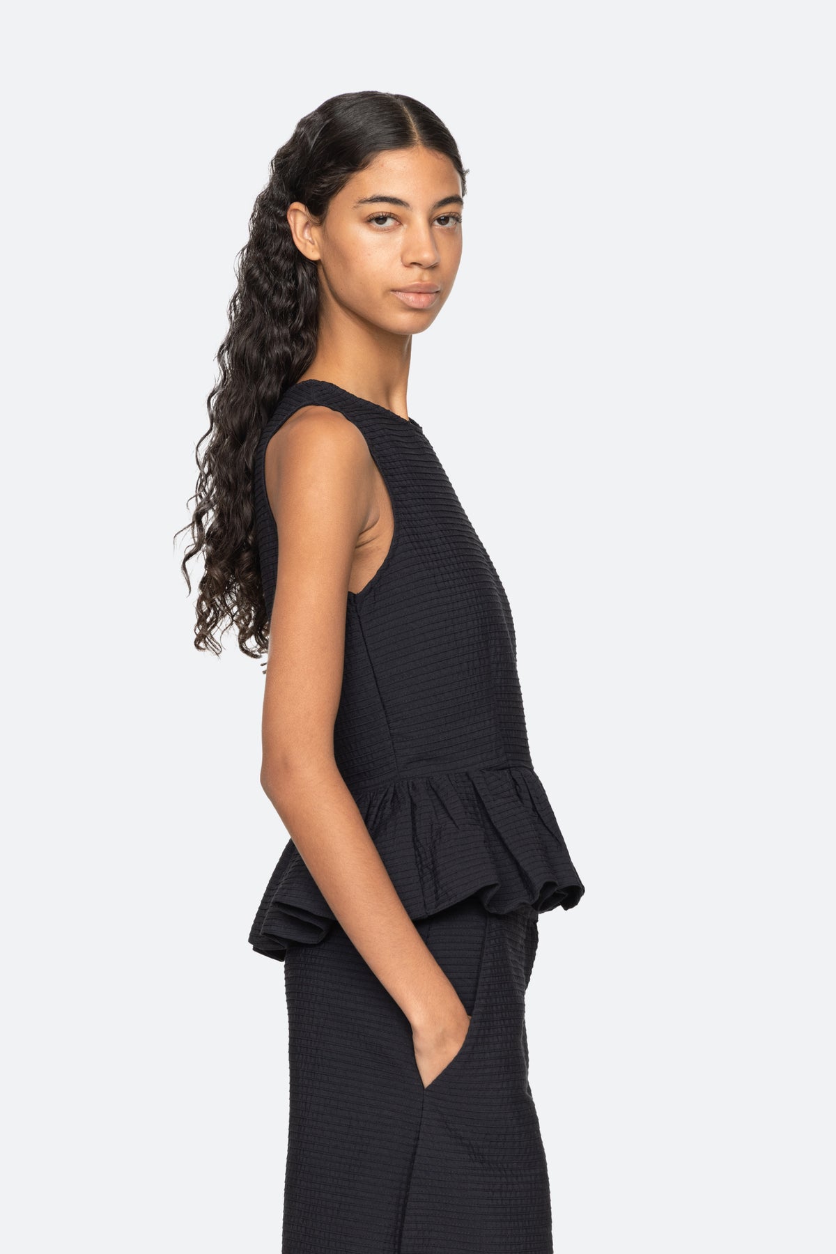 Roni Solid Boat Neck Top BLACK
