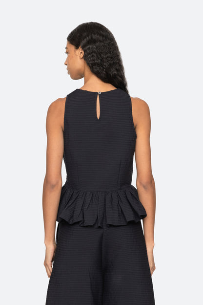 Roni Solid Boat Neck Top BLACK
