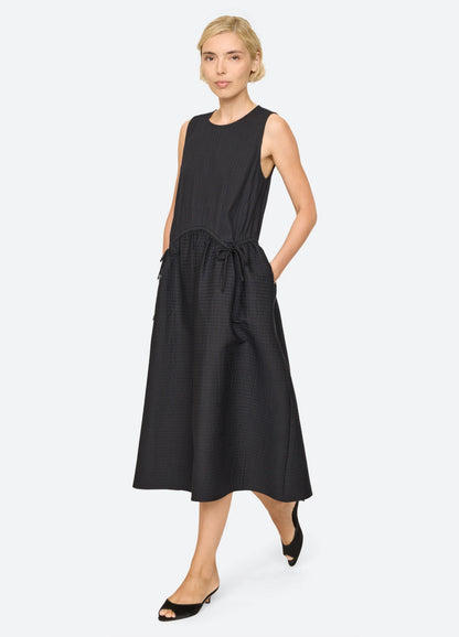 Roni Solid Sleeveless Dress BLACK