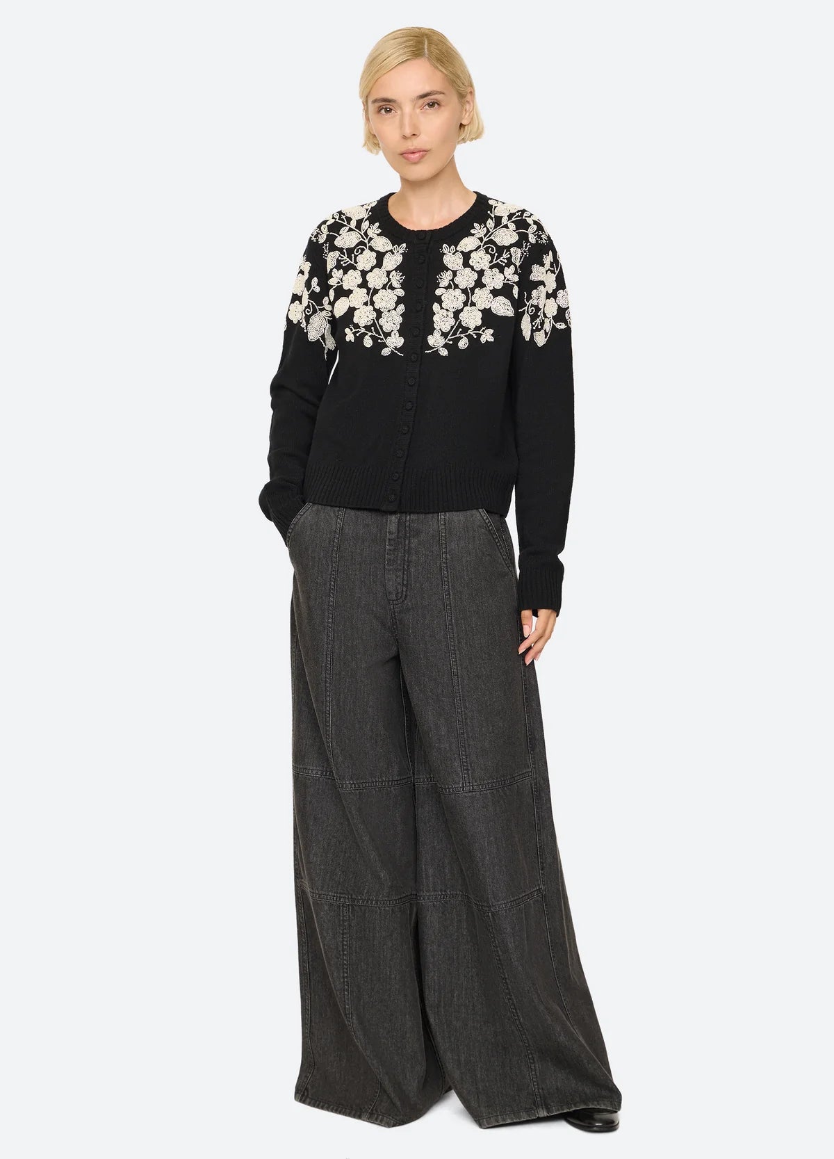 Shiloh Embroidered Long Sleeve Cardigan