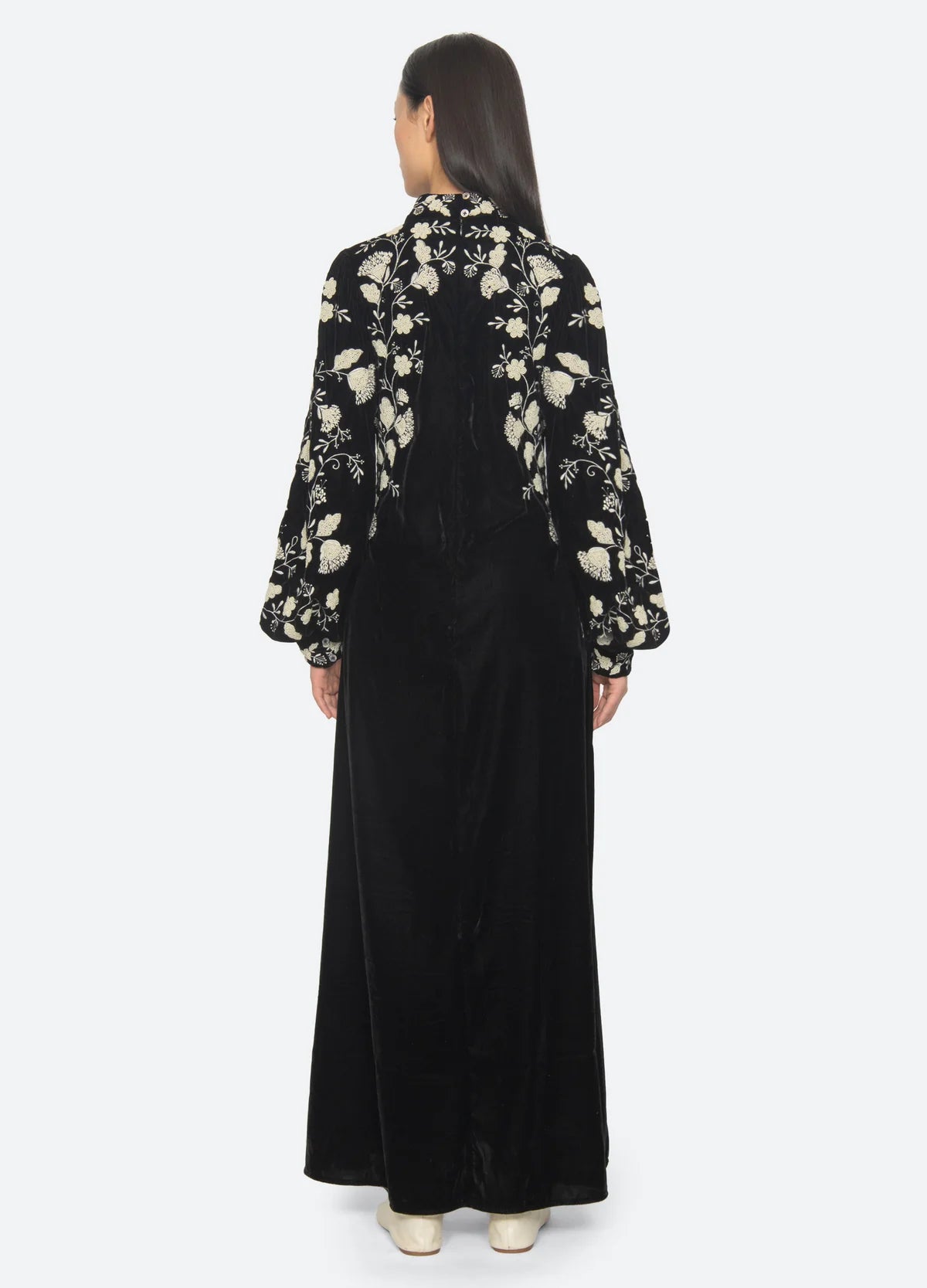 Shiloh Embroidered Maxi Dress BLACK