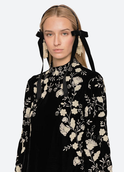 Shiloh Embroidered Hair Band BLACK