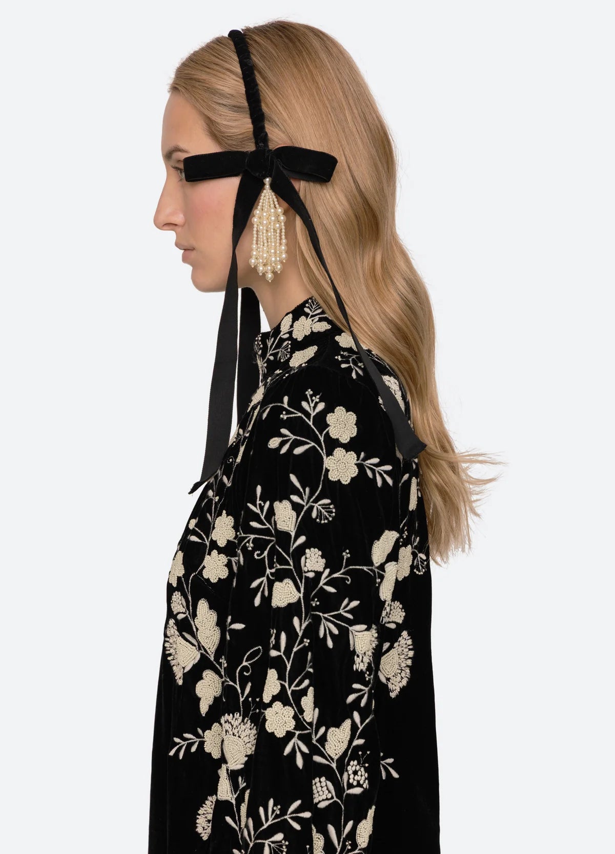 Shiloh Embroidered Hair Band BLACK