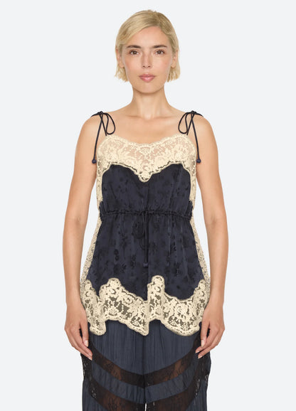 Shay Lace Tie Camisole NAVY