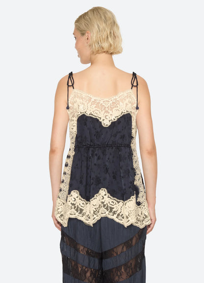 Shay Lace Tie Camisole NAVY