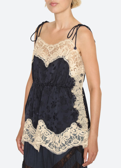 Shay Lace Tie Camisole NAVY