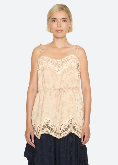 Shay Lace Tie Camisole NUDE