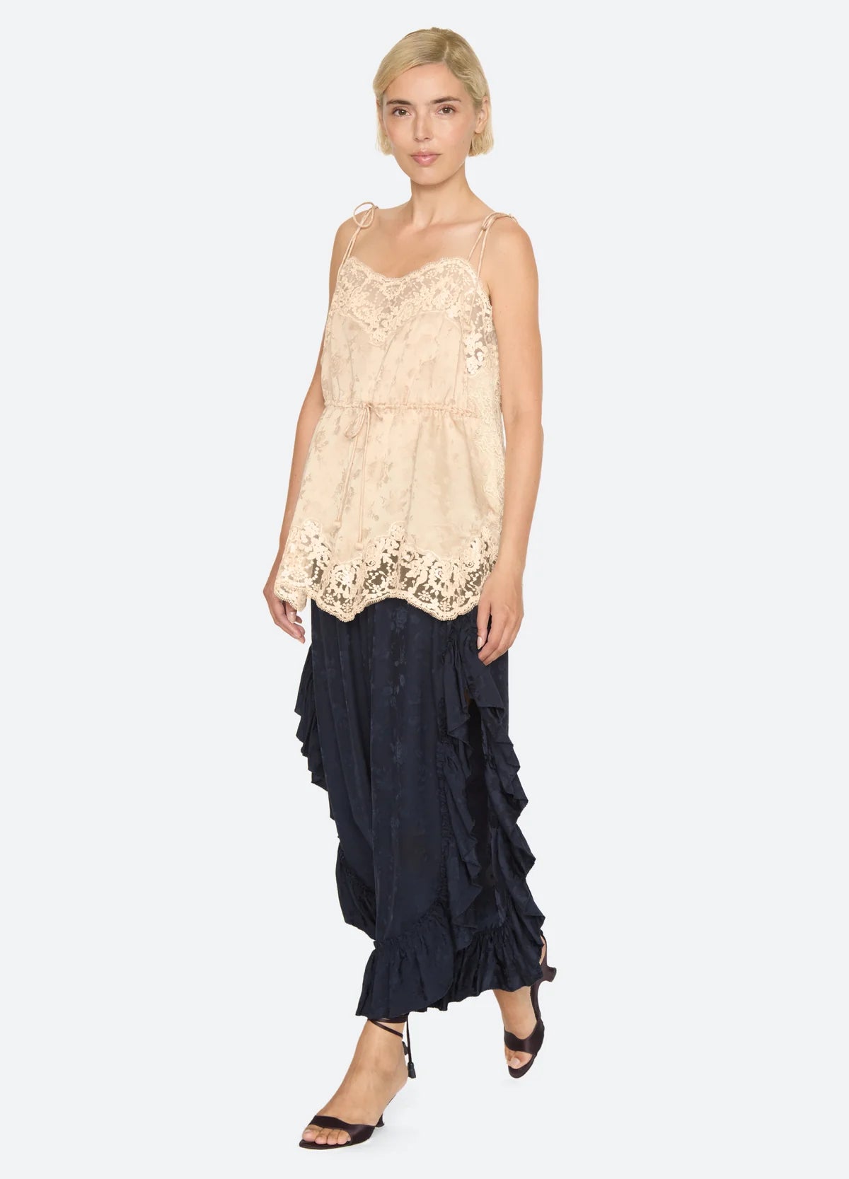 Shay Lace Tie Camisole NUDE