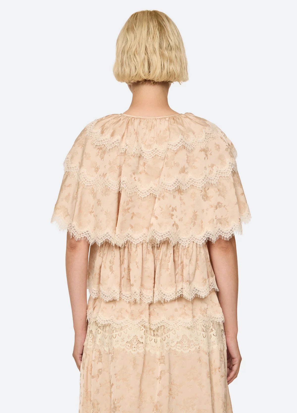 Shay Lace Tie Front Short Sleeve Top