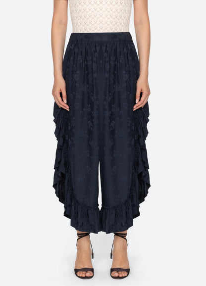 Shay Lace Ruffle Pants NAVY