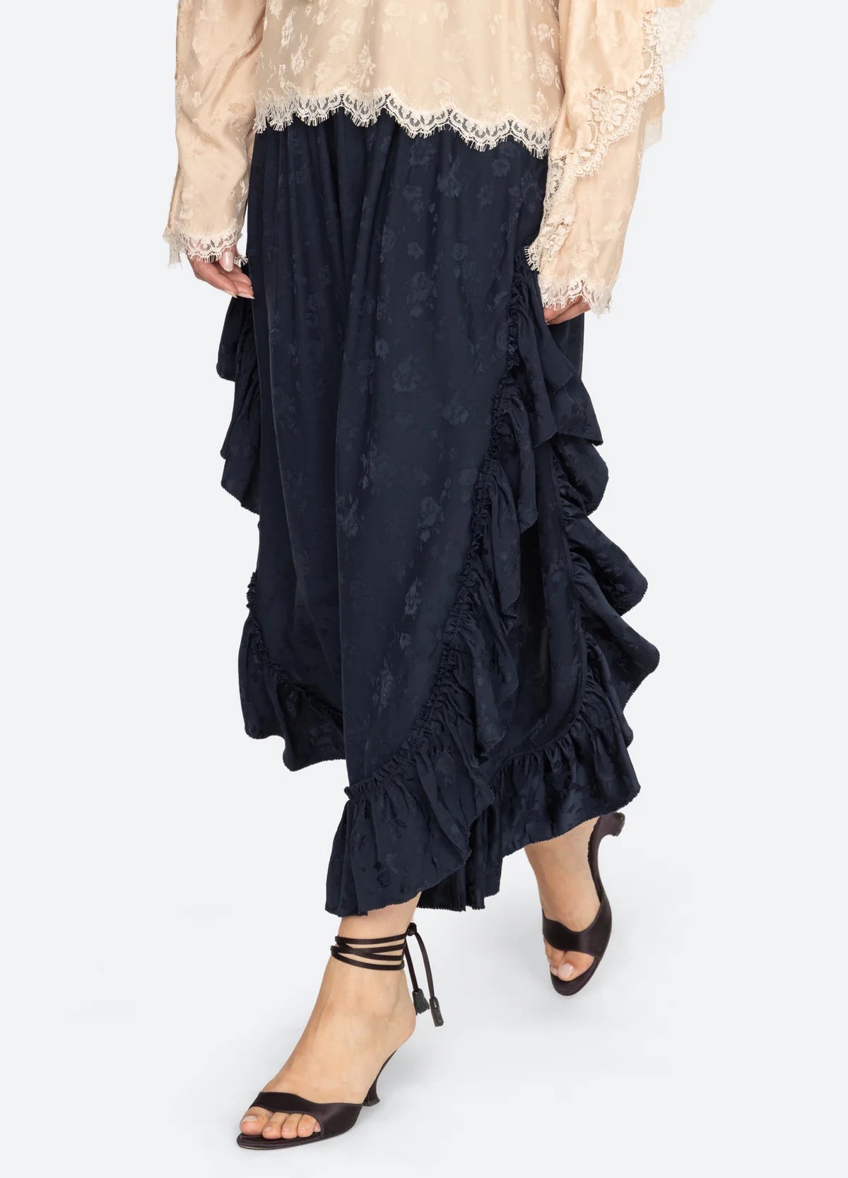 Shay Lace Ruffle Pants NAVY