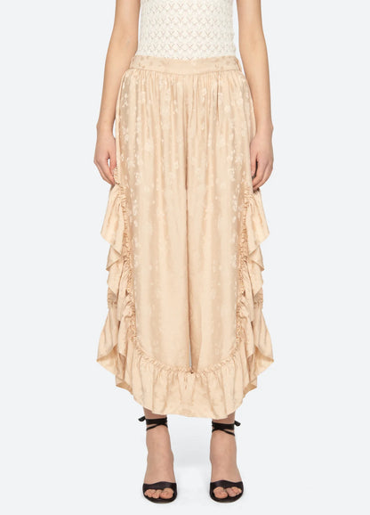 Shay Lace Ruffle Pants NUDE