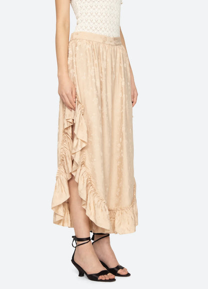 Shay Lace Ruffle Pants NUDE