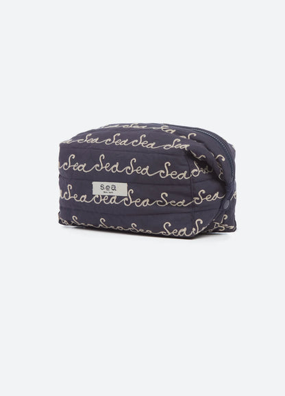 Vita Embroidered Cosmetic Bag NAVY